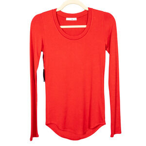 WILFRED Free Red Diapason Long Sleeve Knit Top Scoop Neck Women's Small